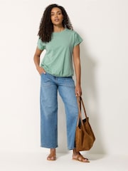 M&Co Green Scalloped Trim Detail Top - Image 3 of 5