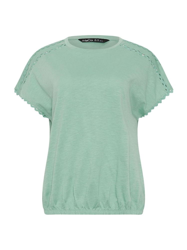 M&Co Green Scalloped Trim Detail Top - Image 5 of 5