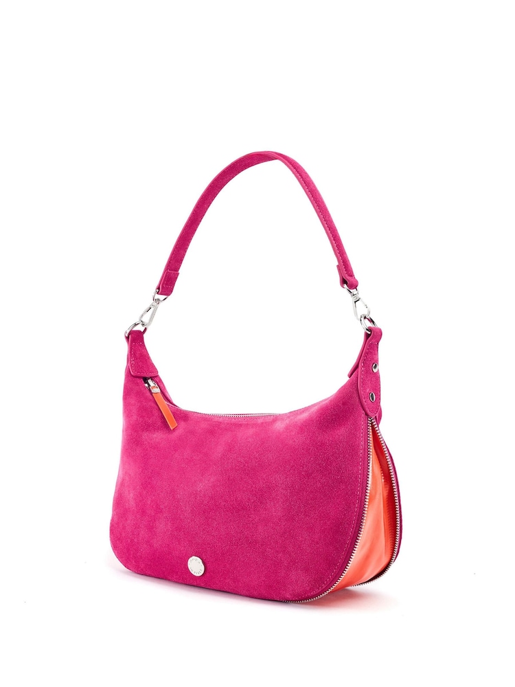 Moda in Pelle Pink Anisa Hidden Colour Leather Shoulder Bag - Image 2 of 3 Moda in Pelle Pink Anisa Hidden Colour Leather Shoulder Bag - Image 2 of 3