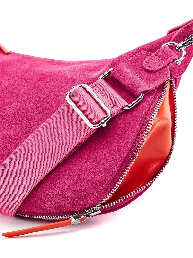Moda in Pelle Pink Anisa Hidden Colour Leather Shoulder Bag - Image 3 of 3 Moda in Pelle Pink Anisa Hidden Colour Leather Shoulder Bag - Image 3 of 3