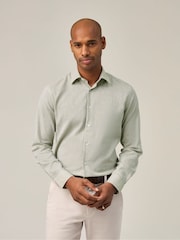 Skopes Green Linen Blend  Casual Shirt - Image 3 of 7