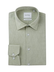 Skopes Green Linen Blend  Casual Shirt - Image 7 of 7