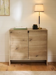 Mid Natural Edison Oak Effect Small Sideboard - Image 1 of 8