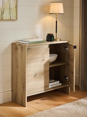 Mid Natural Edison Oak Effect Small Sideboard - Image 3 of 8