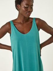 Roman Green Strappy Jersey Midi Dress - Image 4 of 5