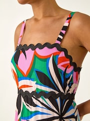 Roman Pink Floral Ric Rac Maxi Dress - Image 4 of 5