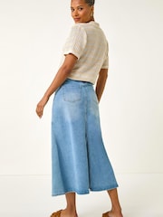 Roman Natural Stripe Crochet Collar Knit Top - Image 3 of 5