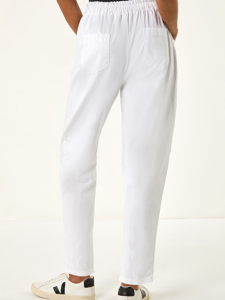 Blanco - Roman Seam Detail Cropped Stretch Trouser - Imagen 5 de 5