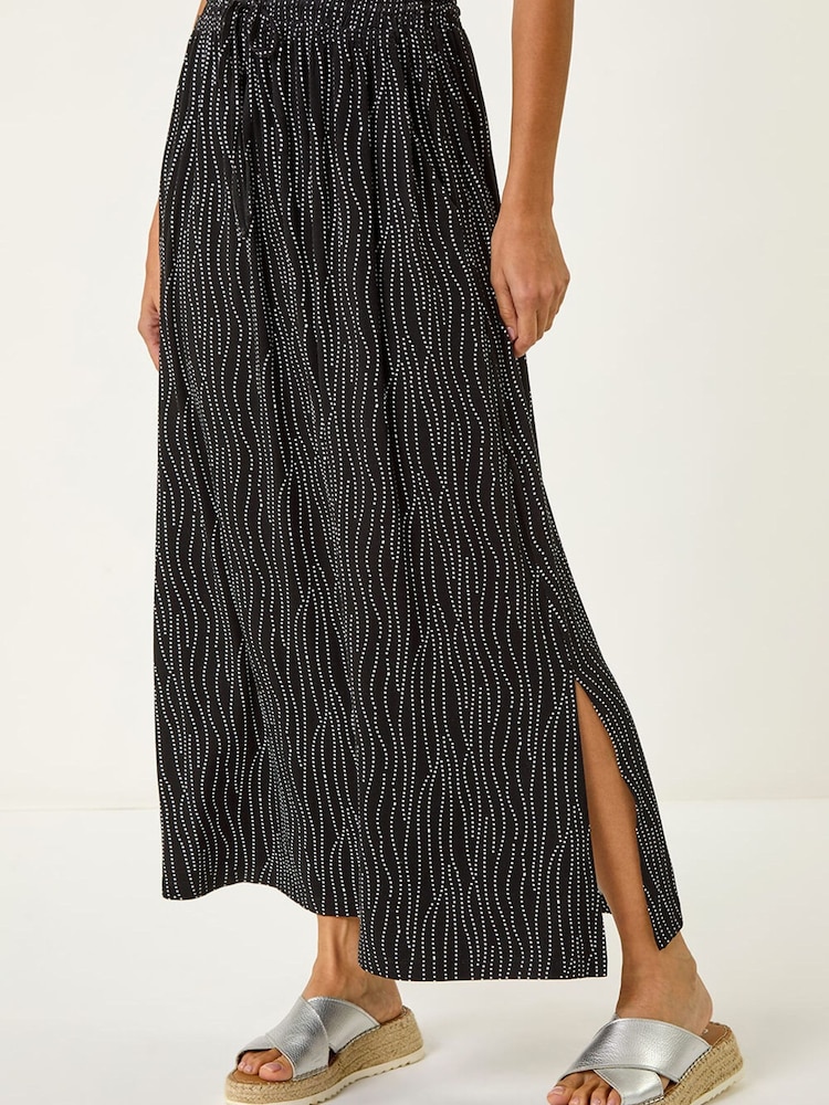 Roman Black Swirl & Spot Print A-line Skirt - Image 1 of 5
