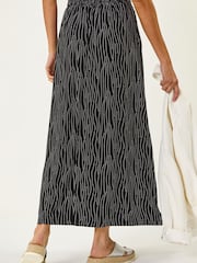 Roman Black Swirl & Spot Print A-line Skirt - Image 5 of 5