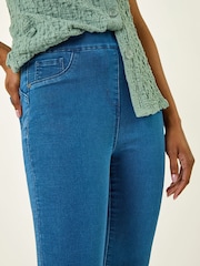 Roman Blue Shape Enhance Stretch Crop Denim Leggings - Image 2 of 5