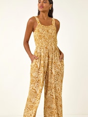 צהוב - Roman אוברול קרופ עם הדפס פייזלי - תמונה 2 מתוך 5