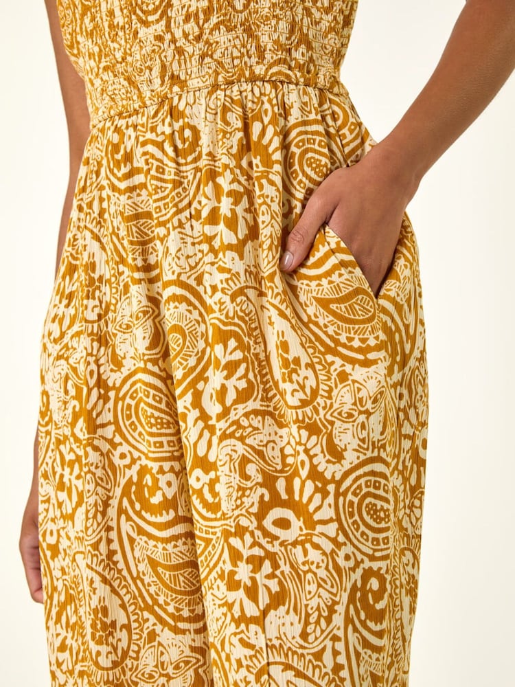 צהוב - Roman אוברול קרופ עם הדפס פייזלי - תמונה 5 מתוך 5