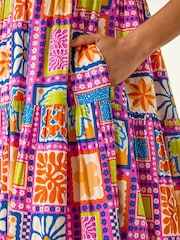 Roman Pink Tiled Tiered Frill Smock Dress - Image 5 of 5