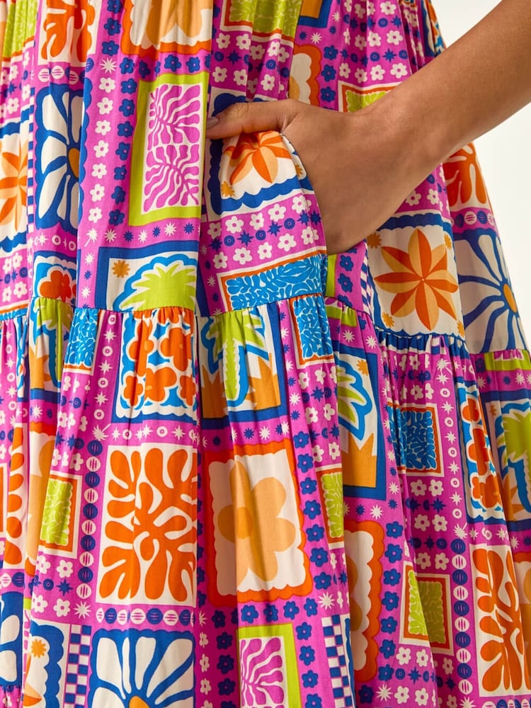 Roman Pink Tiled Tiered Frill Smock Dress - Image 5 of 5 Roman Pink Tiled Tiered Frill Smock Dress - Image 5 of 5