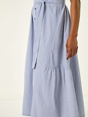 Roman Blue Stripe Tie Waist Midi Dress - Image 5 of 5