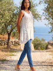 Roman White Frill Detail Tunic Top - Image 2 of 5
