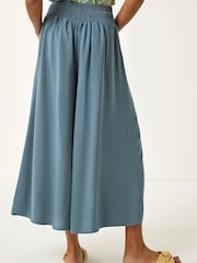 Roman Blue Palazzo Culotte Wide Leg Trousers - Image 3 of 5
