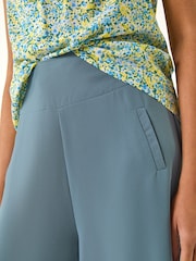 Roman Blue Palazzo Culotte Wide Leg Trousers - Image 5 of 5