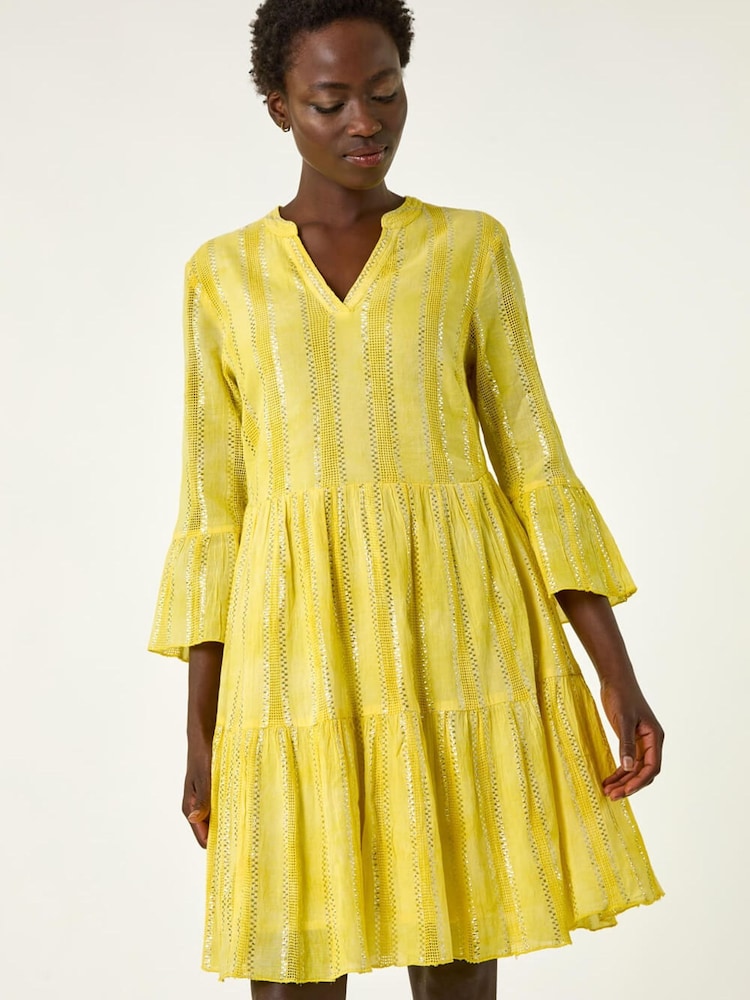 yellow smock dress Lazy Oaf Tie Sleeve Refresh your spring and summer wardrobe with this eye Threadbare Women's Cotton Midi Smock