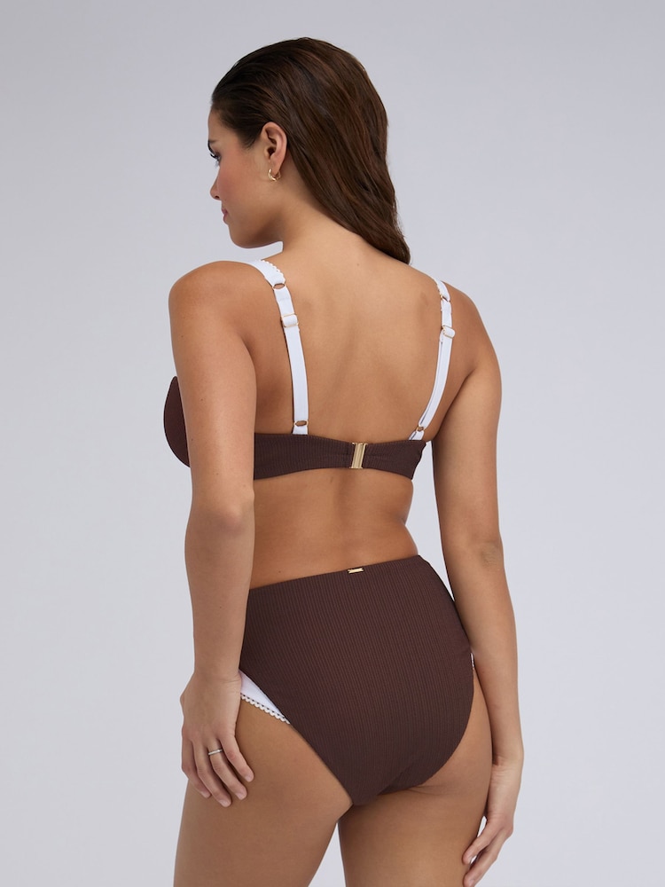 Boux Avenue Brown Rivoli Picot Bikini Top - Image 2 of 4