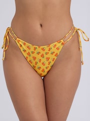 Boux Avenue Yellow Ibiza Print Bikini Bottoms - Image 1 of 5
