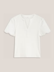 Hobbs White Daphne Broderie Top - Image 5 of 5