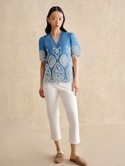 Hobbs White Giselle Capri Trousers - Image 1 of 5