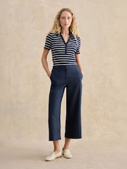 Hobbs Blue Linen Cropped Trousers - Image 1 of 5