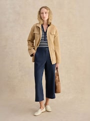Hobbs Blue Linen Cropped Trousers - Image 3 of 5