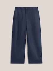 Hobbs Blue Linen Cropped Trousers - Image 5 of 5