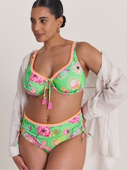 Figleaves Green Adjustable Leg Bikini Shorts - Image 1 of 4