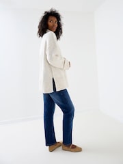JoJo Maman Bébé Cream Flecked Roll Neck Maternity & Nursing Jumper - Image 6 of 7