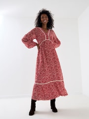 Jojo Maman Bébé Long Sleeve Midi Maternity Dress - Slika 1 od 5
