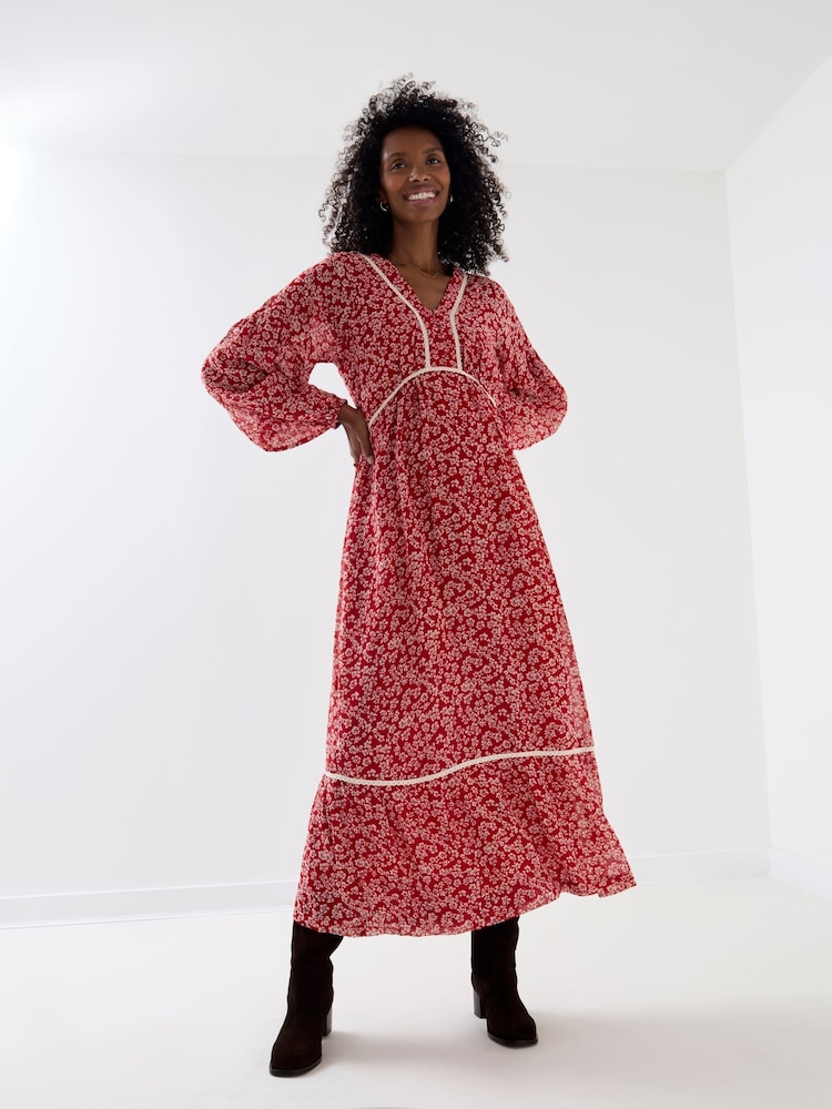 Jojo Maman Bébé Long Sleeve Midi Maternity Dress - Slika 1 od 5
