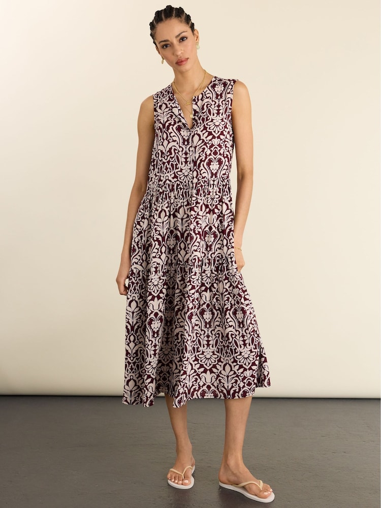 Baukjen Purple Annmarie Sleeveless Printed Dress - Image 1 of 5