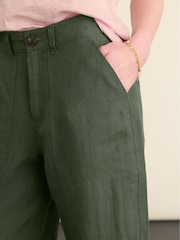 Baukjen Green Brett Linen Barrel Leg Trousers - Image 3 of 5