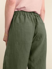 Baukjen Green Brett Linen Barrel Leg Trousers - Image 4 of 5
