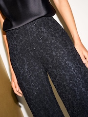 Friends Like These Black Lace Wide Leg Trousers - Image 5 of 6