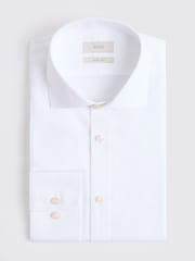 MOSS White Slim Fit Dobby Shirt - Image 3 of 3