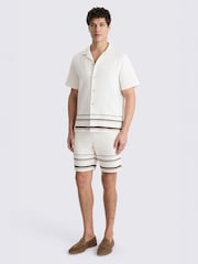 MOSS White Cuban Stripe Shirt - Image 1 of 4
