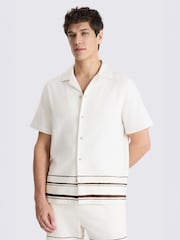 MOSS White Cuban Stripe Shirt - Image 2 of 4