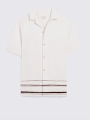 MOSS White Cuban Stripe Shirt - Image 4 of 4