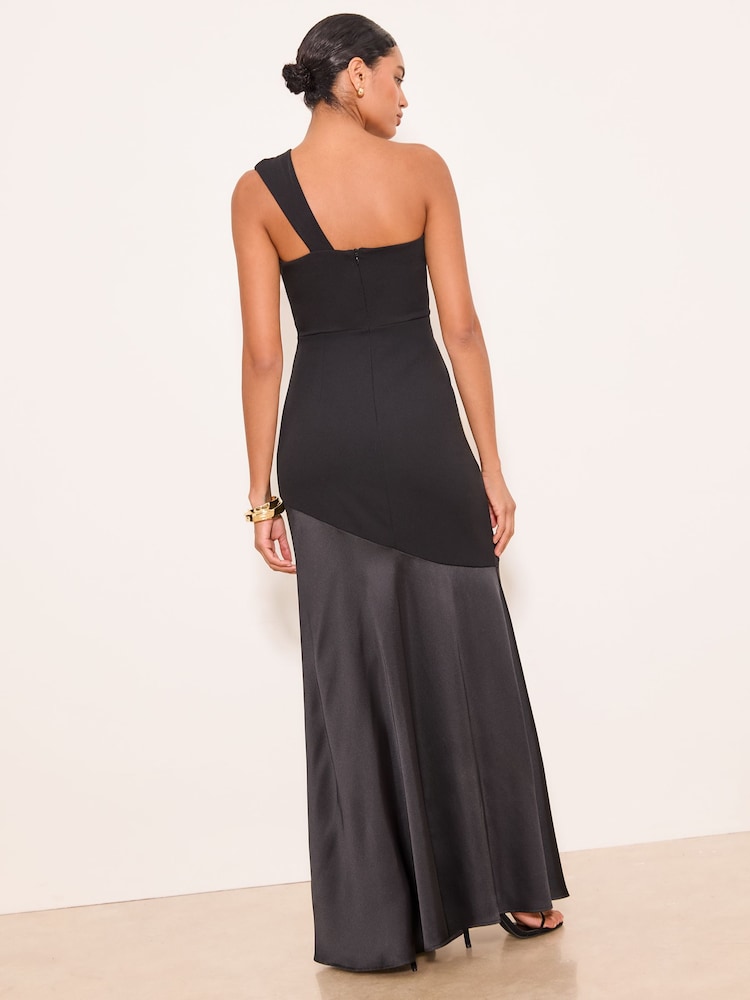 Lipsy Black Petite Satin Mix Structured Fishtail Bridesmaid Maxi Dress - Image 5 of 5 Lipsy Black Petite Satin Mix Structured Fishtail Bridesmaid Maxi Dress - Image 5 of 5
