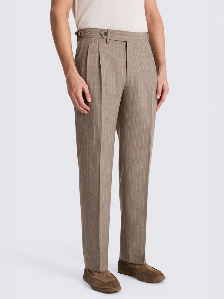MOSS Stripe Pleated Wool Trousers - Bild 1 von 5