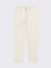 MOSS White Linen Drawstring Trousers - Image 5 of 5