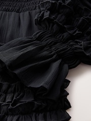 কালো - CERENE Long Sleeve Tiered Ruffle Maxi Dress - 13এর মধ্যে 10 ছবি