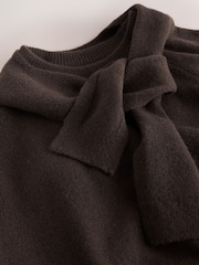 Chocolate Brown Sailor Collar Knitted Cover-Up - Image 6 of 7