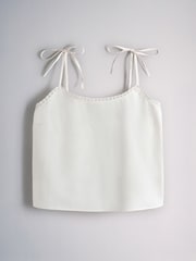 The Set 2 Pack Cotton Poplin Cami and Culotte Pyjamas Set Pink / Cream - Image 11 of 16