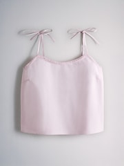 The Set 2 Pack Cotton Poplin Cami and Culotte Pyjamas Set Pink / Cream - Image 12 of 16